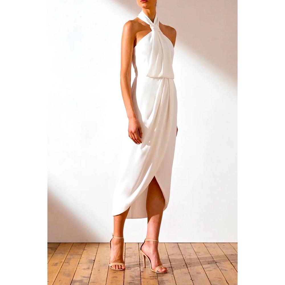 Shona Joy | Core Knot Draped Dress - NWT - White/Ivory Size 2
Orig $280